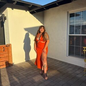 SHEIN Vibrant Orange Dress